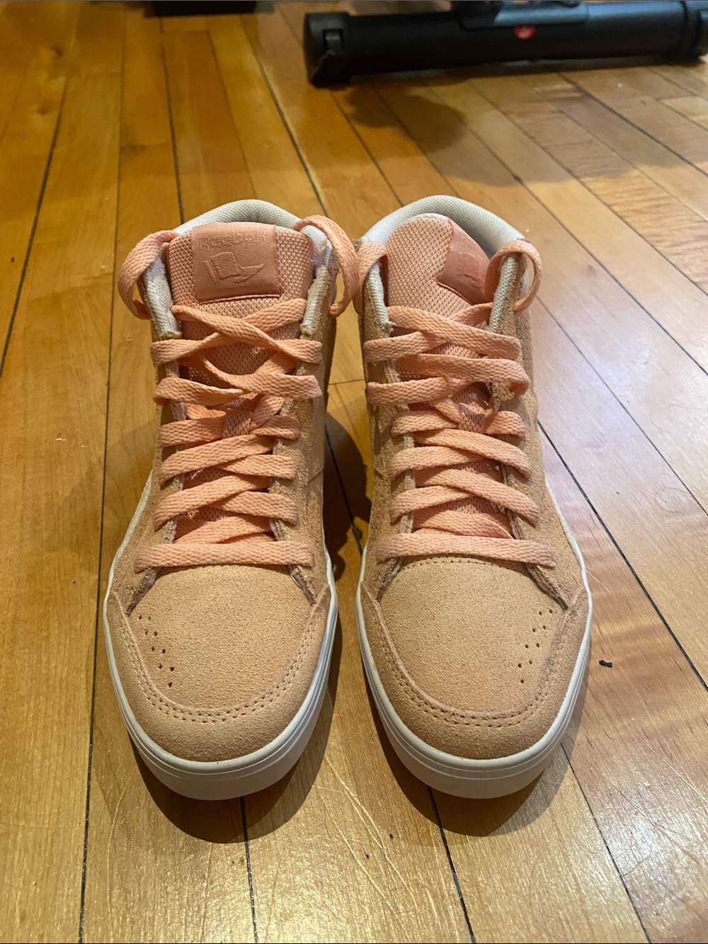 Reebok Women’s Peach and White High-Top Sneakers